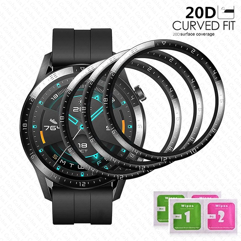 Curved Edge Screen - 20D โค้งขอบกระจกนิรภัยสำหรับ Huawei นาฬิกา GT 2